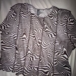 H&M Black and White Zebra Print Blouse